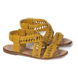 Sandales Mahia - Cuir tann&eacute; v&eacute;g&eacute;tal jaune soldes