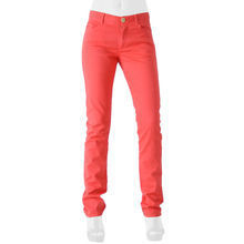 Jeans Regular taille mi-haute "18h" rouge Corail