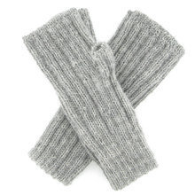 Mitaines longues gris clair en Alpaga