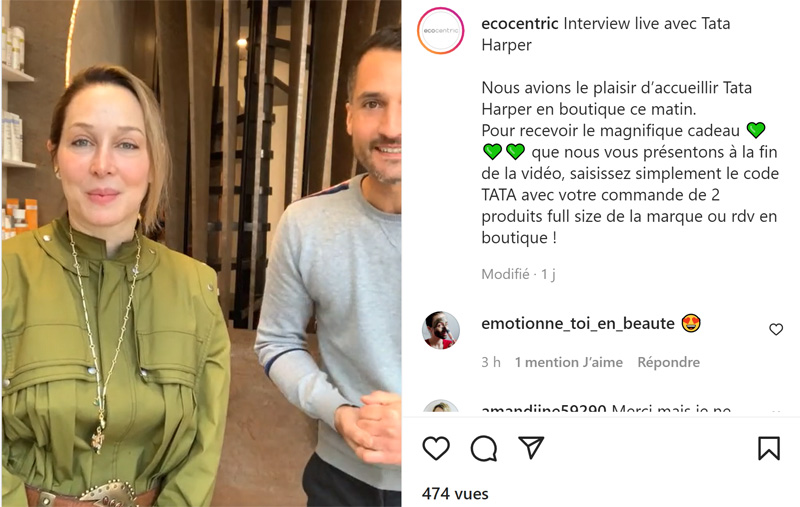 Interview live de Tata Harper chez Ecocentric