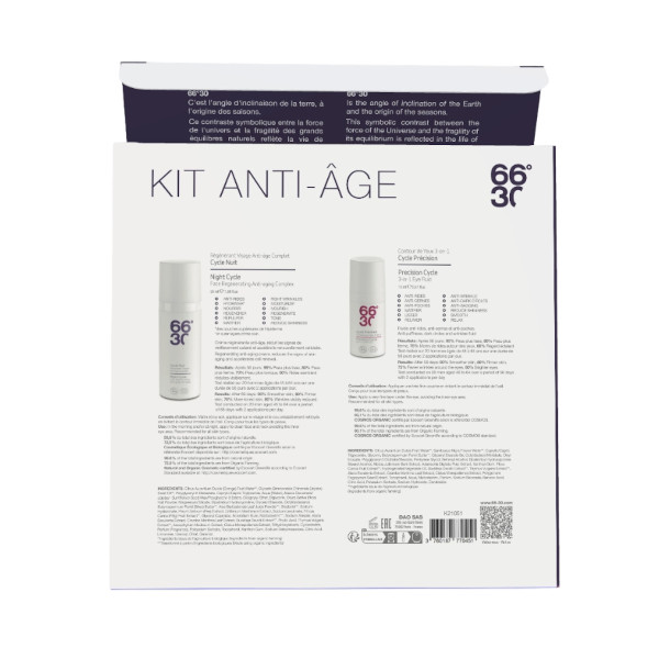 66°30 - Coffret cadeau soins bio Pack Nuit anti-âge 66°30 - Coffret cadeau soins bio Pack Nuit anti-âge