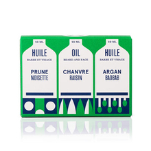 Trio mini Huiles Barbe & Visage Le Baigneur - Coffret 3 mini Huiles Barbe et Visage