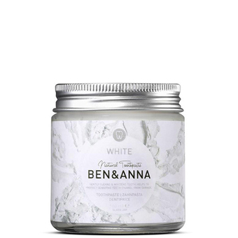 White - Dentifrice blancheur naturel Ben & Anna - Dentifrice naturel en pot White
