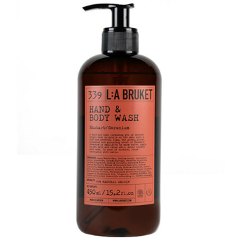 L:a Bruket - Nettoyant Corps & Mains Rhubarb & Geranium 339