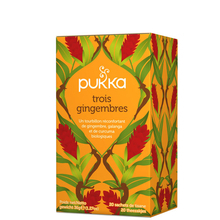 Tisane Three Ginger - Puissance & chaleur Pukka - Three Ginger - Tisane digestive bio au gingembre, galanga & curcuma