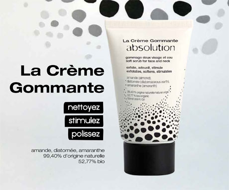 Crème exfoliante gommante peeling visage bio Absolution