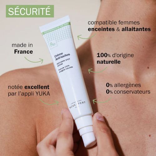 Crème anti-taches naturelle, clean, sûre, bio, végane