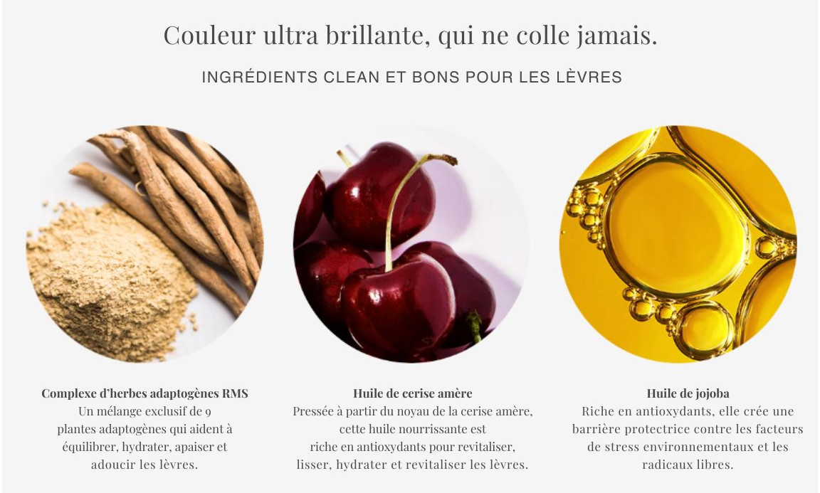 ingrédients et formule de l'huile à lèvres Legendary Lip Oil de RMS Beauty