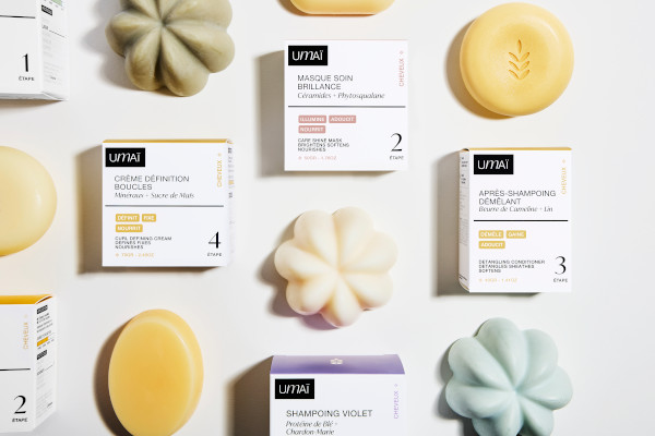 Gamme de soins capillaires solides de la marque Umaï