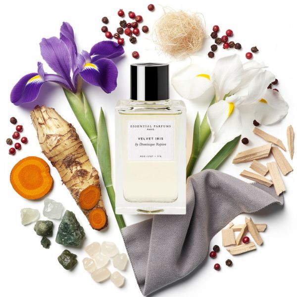 Flacon de Velvet Iris, iris boisé et sensualité charnelle