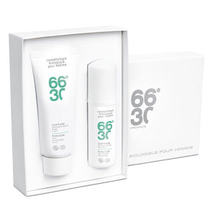 Soins nettoyants visage bio et naturels pour homme 66°30